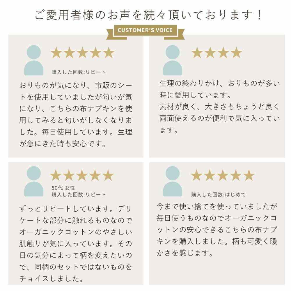 リトル布ナプキン ４枚セット　オーガニックコットン　メイドインアース