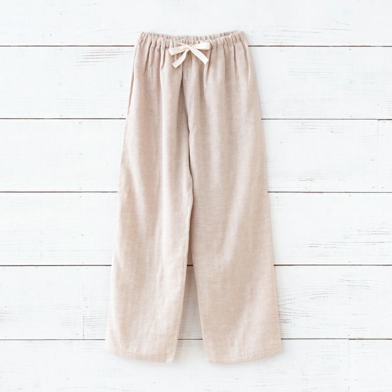 ガーゼパジャマパンツ【ダブルガーゼ】【茶】
