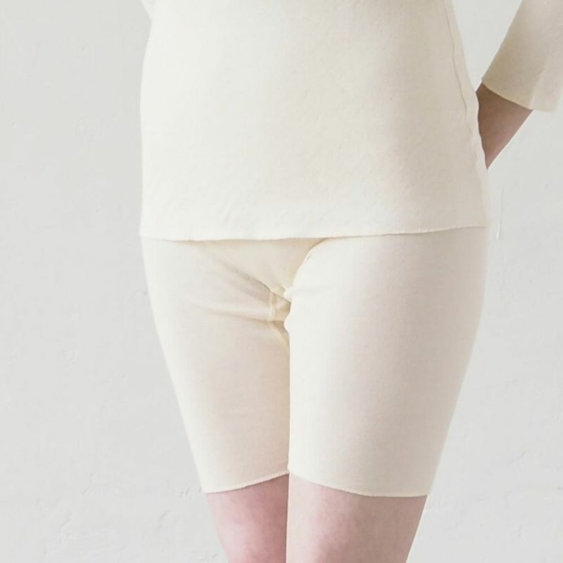 ソフト接結 五分丈フィットショーツ　オーガニックコットン　メイドインアース