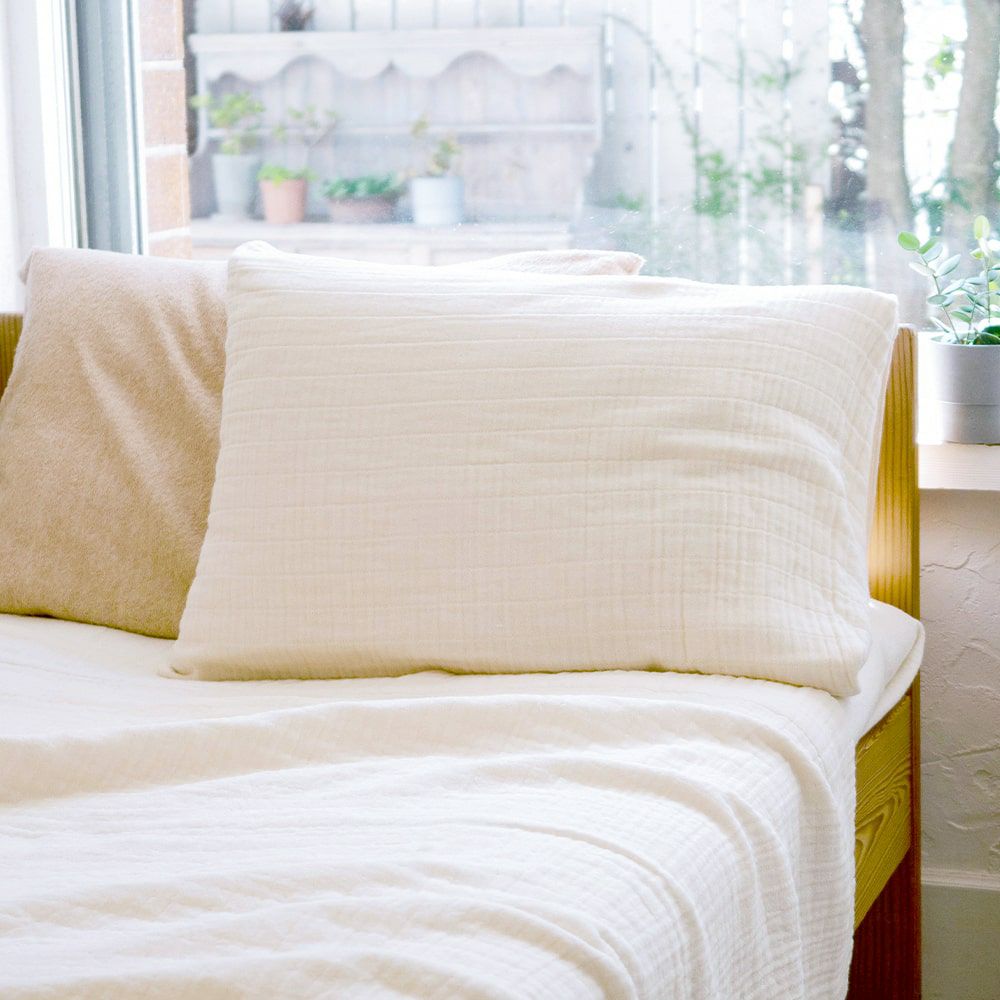 三重織　ガーゼピローケース　オーガニックコットン　メイドインアース