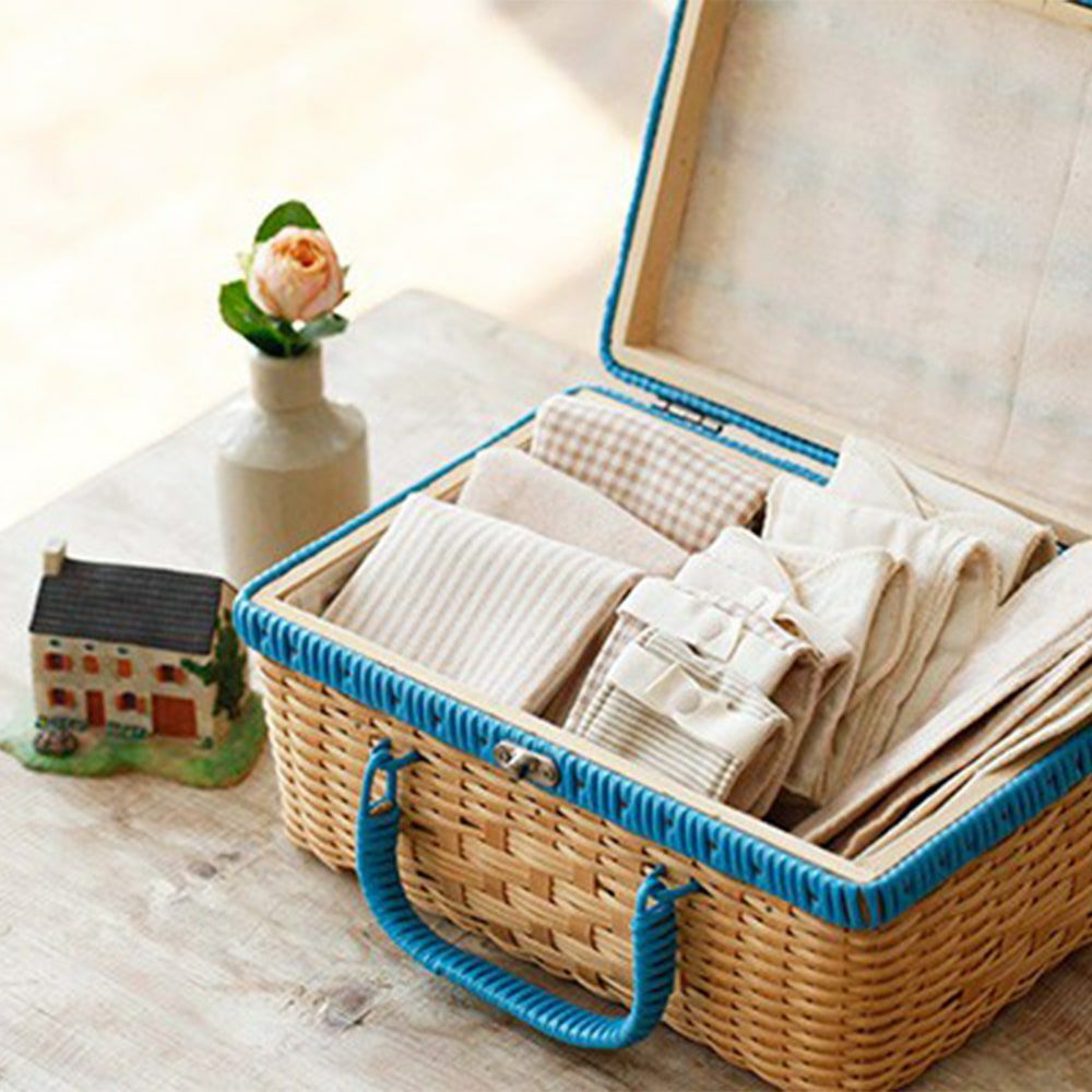 ハートの三つ折り布ナプキン【厚手】[単品] ［純オーガニックコットン