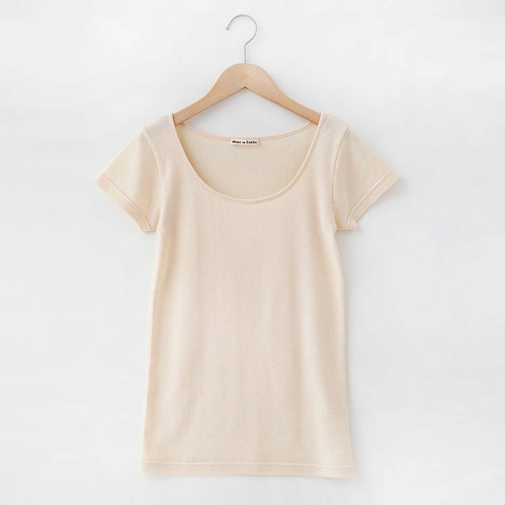 薄手フレンチ袖インナー　オーガニックコットン　メイドインアース