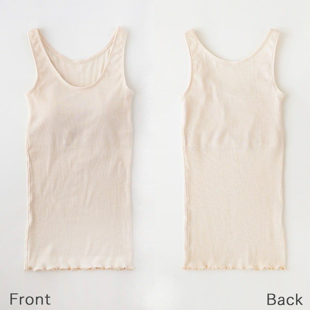 リブ編みカップ付ノースリーブ オーガニックコットン メイドインアース