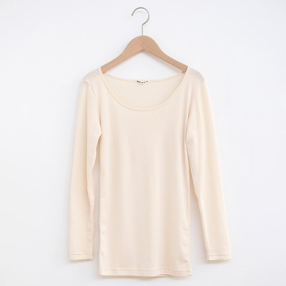 薄手ロングスリーブインナー　オーガニックコットン　メイドインアース