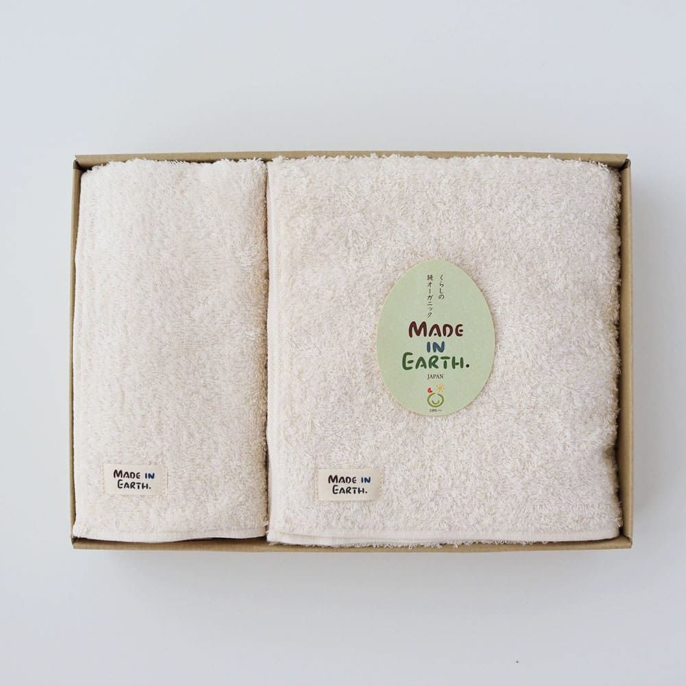 バスタオル　オーガニックコットン　メイドインアース