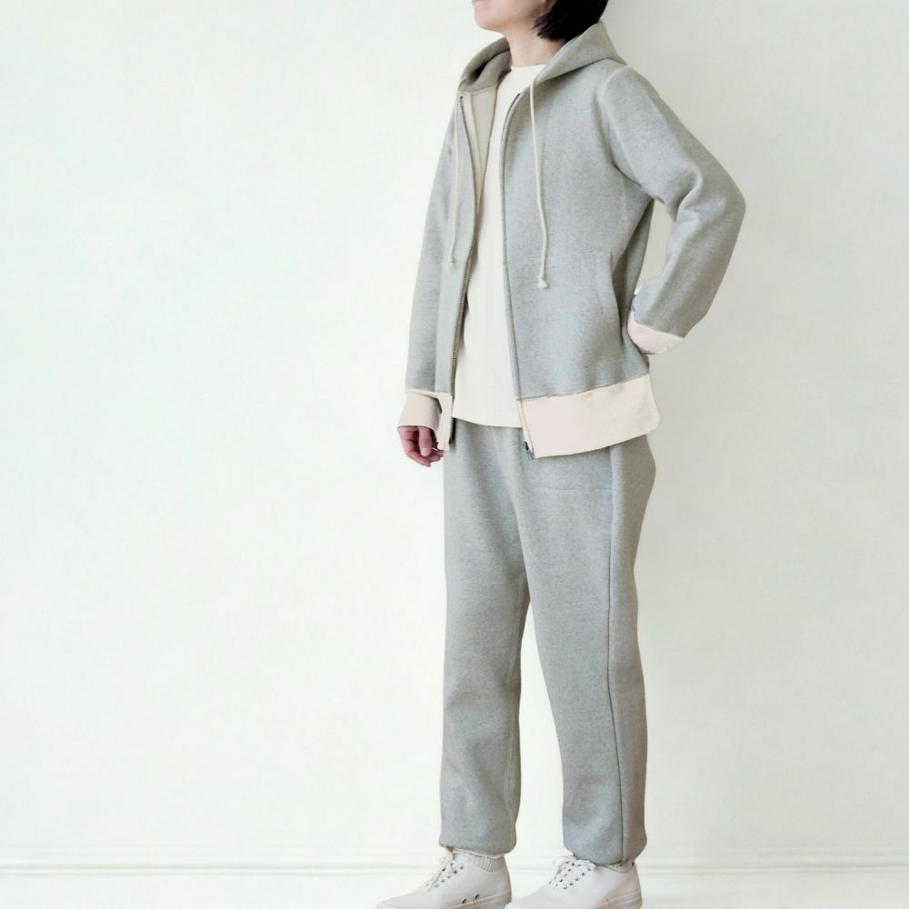 アズマ編み裏毛起毛パーカー　パンツ　オーガニックコットン　メイドインアース